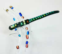 Libelle - Fusingglas mit Metall - ca. 15 cm x 15 cm