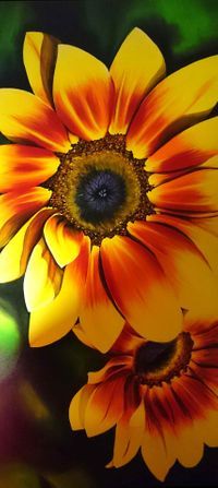 Verkauft - Sonnenblumen - Acryl auf Leinwand - 120 cm x 40 cm